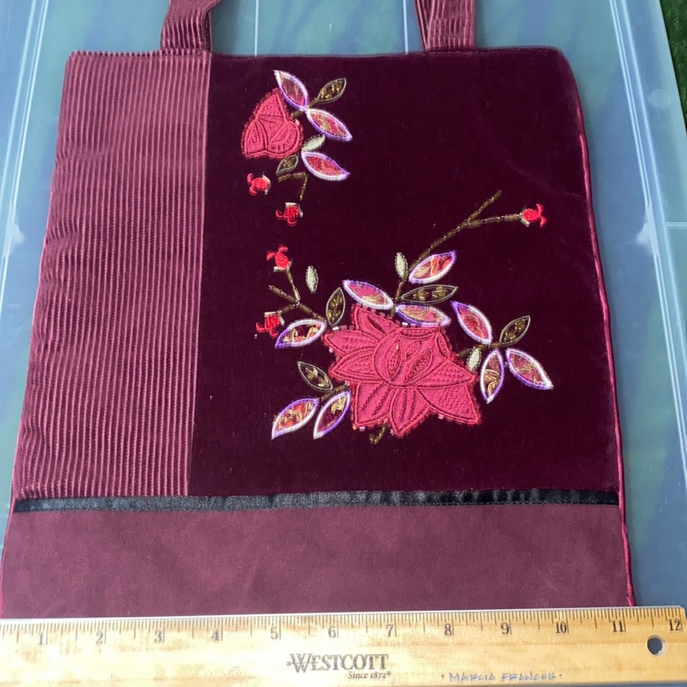 Burgundy Cotton Tote